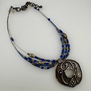 Chico's Artistic Blue and Silver Necklace